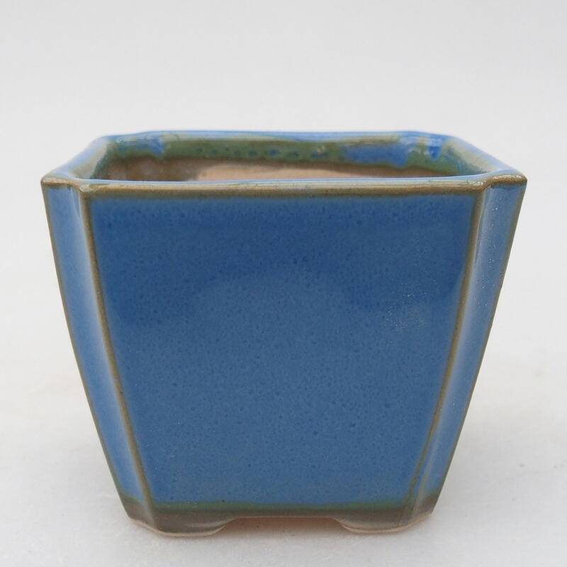 Keramik Bonsai Schale 7 x 7 x 5,5 cm, Farbe blau