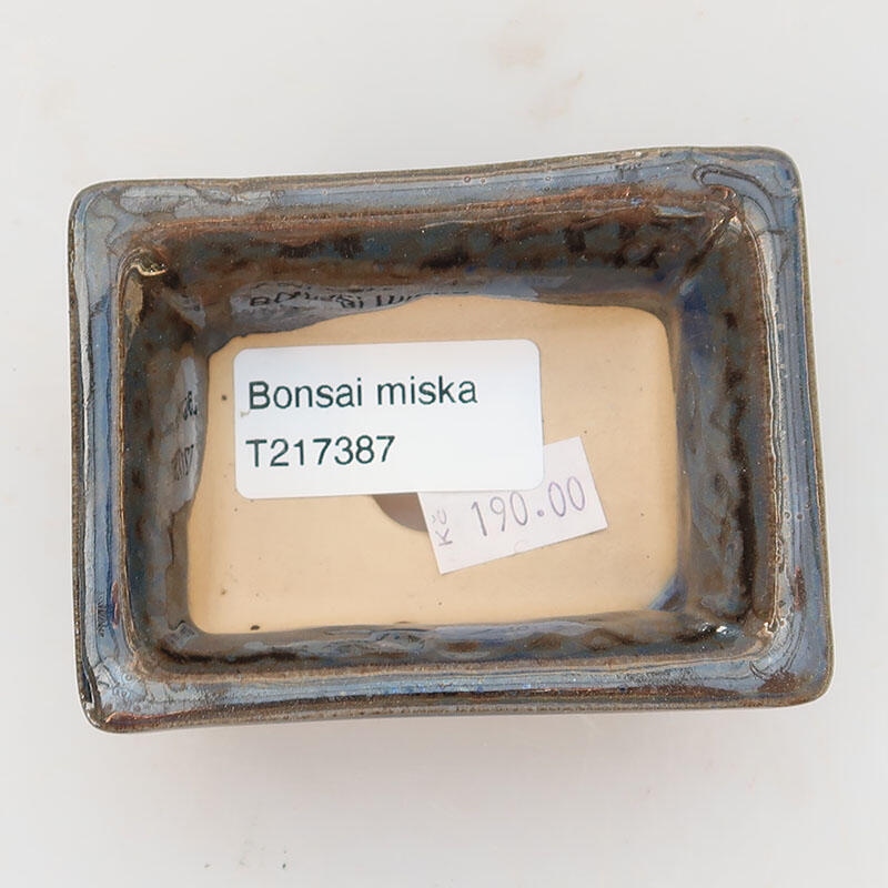 Keramik-Bonsaischale 8,5 x 6 x 3,5 cm, Farbe Blau