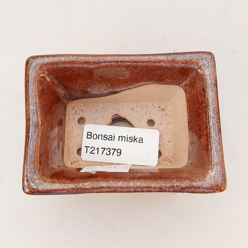 Keramik-Bonsaischale 8,5 x 6 x 4 cm, Farbe braun