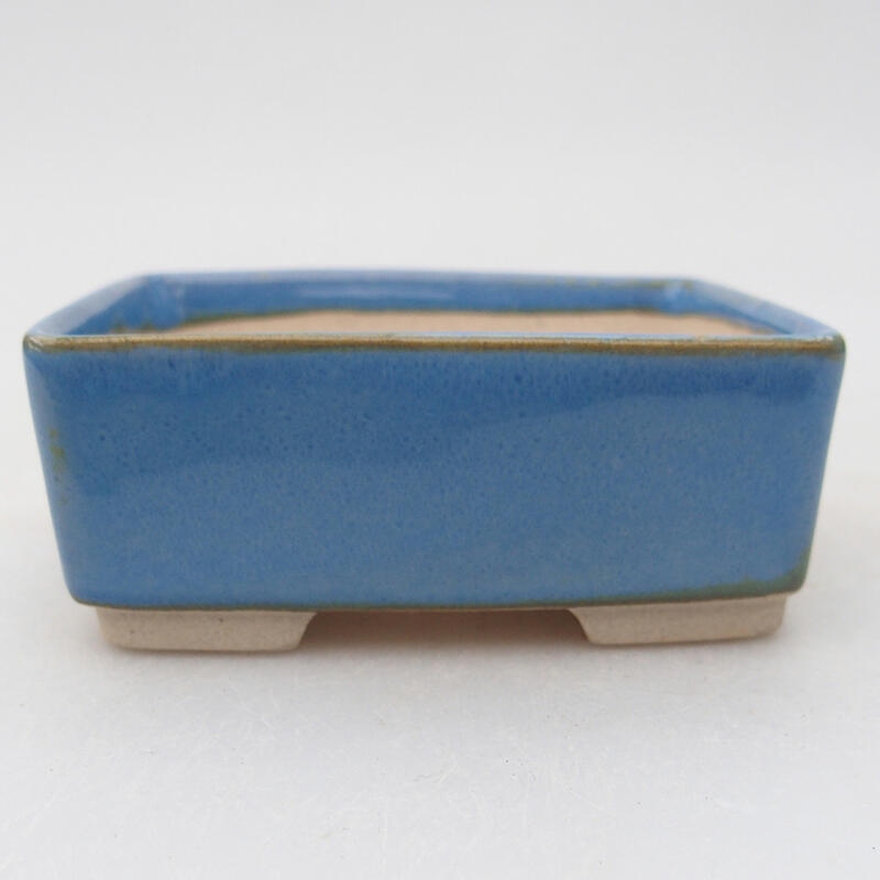 Keramik Bonsai Schale 8,5 x 7 x 3,5 cm, Farbe blau