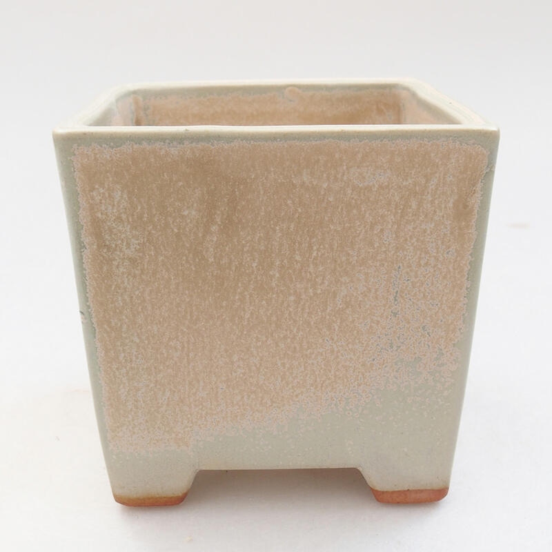 Keramik-Bonsaischale 8,5 x 8,5 x 11 cm, Farbe Beige