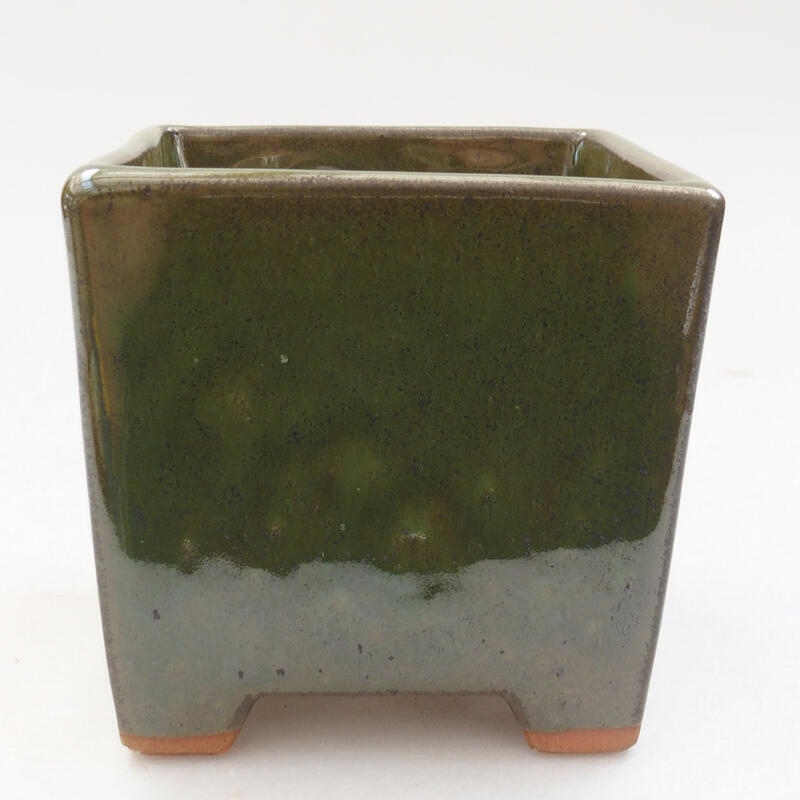 Keramik-Bonsaischale 8,5 x 8,5 x 11 cm, Farbe grün