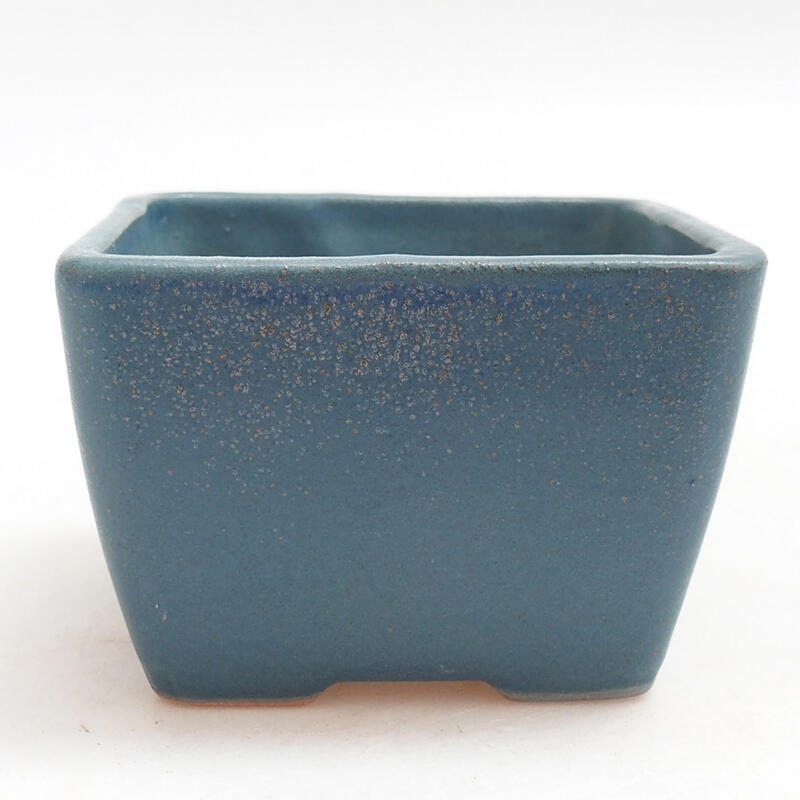 Keramik-Bonsaischale 8,5 x 8,5 x 5,5 cm, Farbe Blau