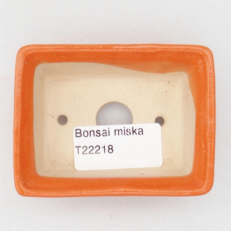 Keramik-Bonsaischale 8 x 6 x 2,5 cm, Farbe Orange