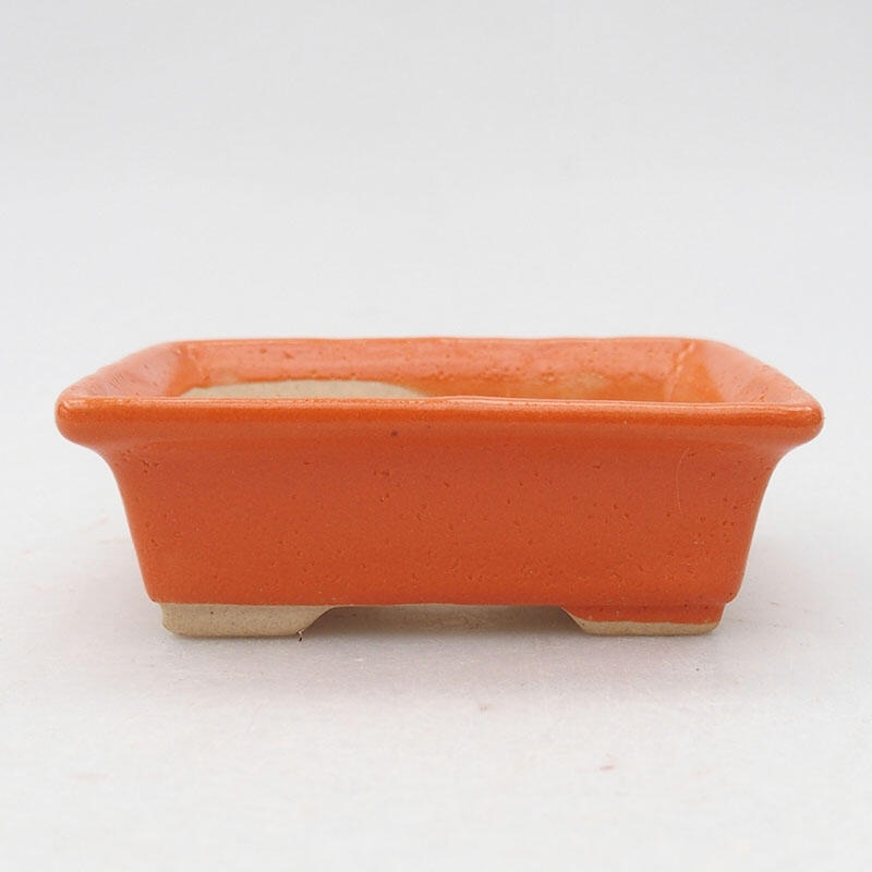 Keramik-Bonsaischale 8 x 6 x 2,5 cm, Farbe Orange