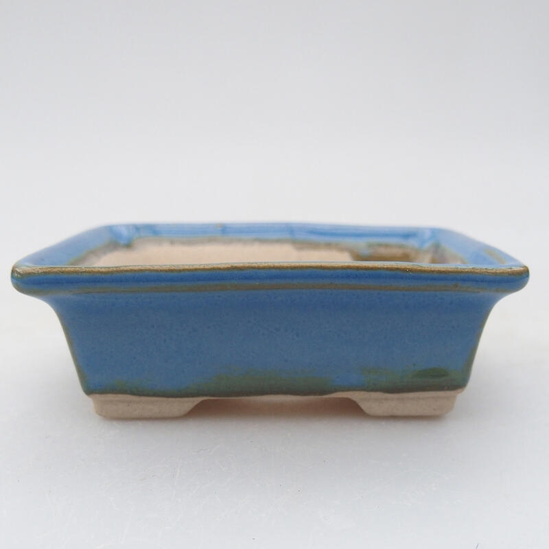 Keramik Bonsai Schale 8 x 6 x 3 cm, Farbe blau