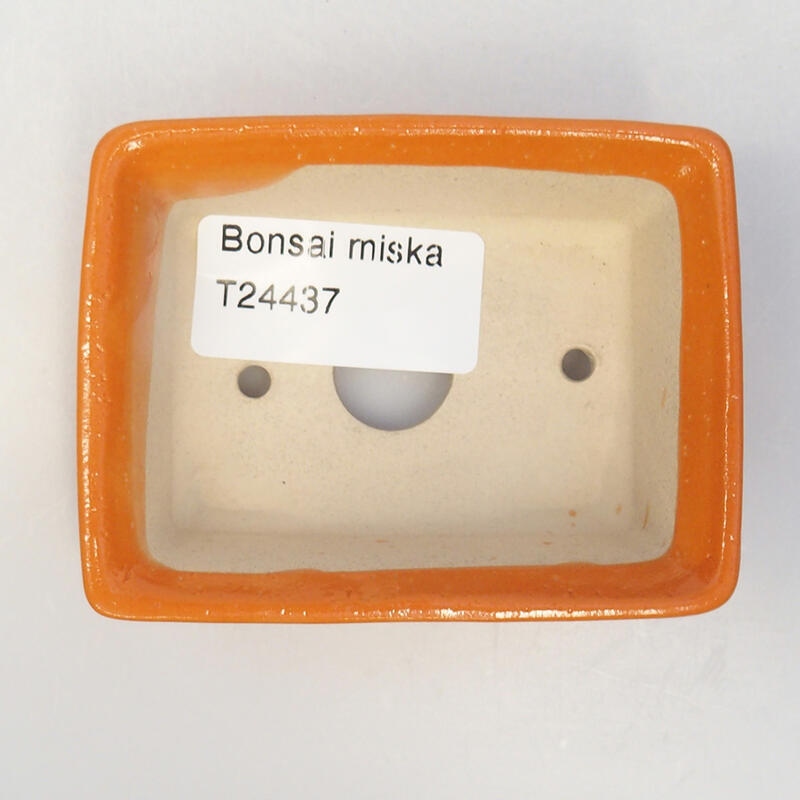 Keramik-Bonsaischale 8 x 6 x 3 cm, Farbe Orange