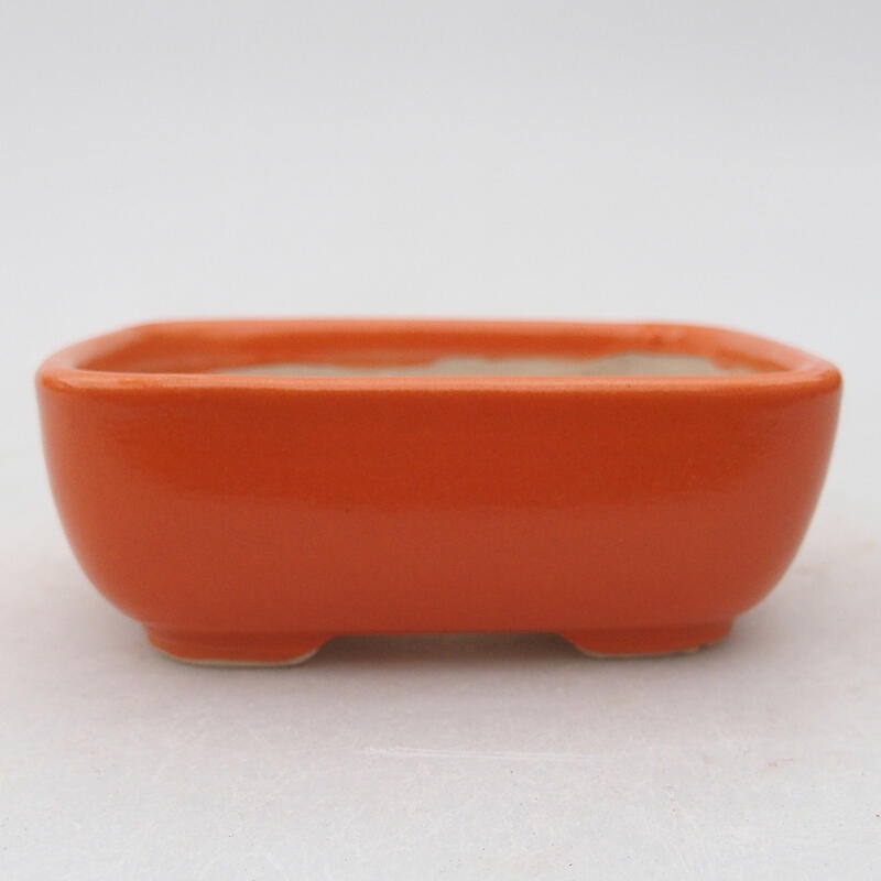 Bonsaischale aus Keramik, 8 x 6 x 3 cm, orangefarben