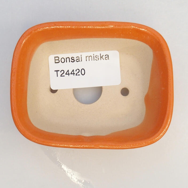 Keramik-Bonsaischale 8 x 6 x 3 cm, Farbe Orange