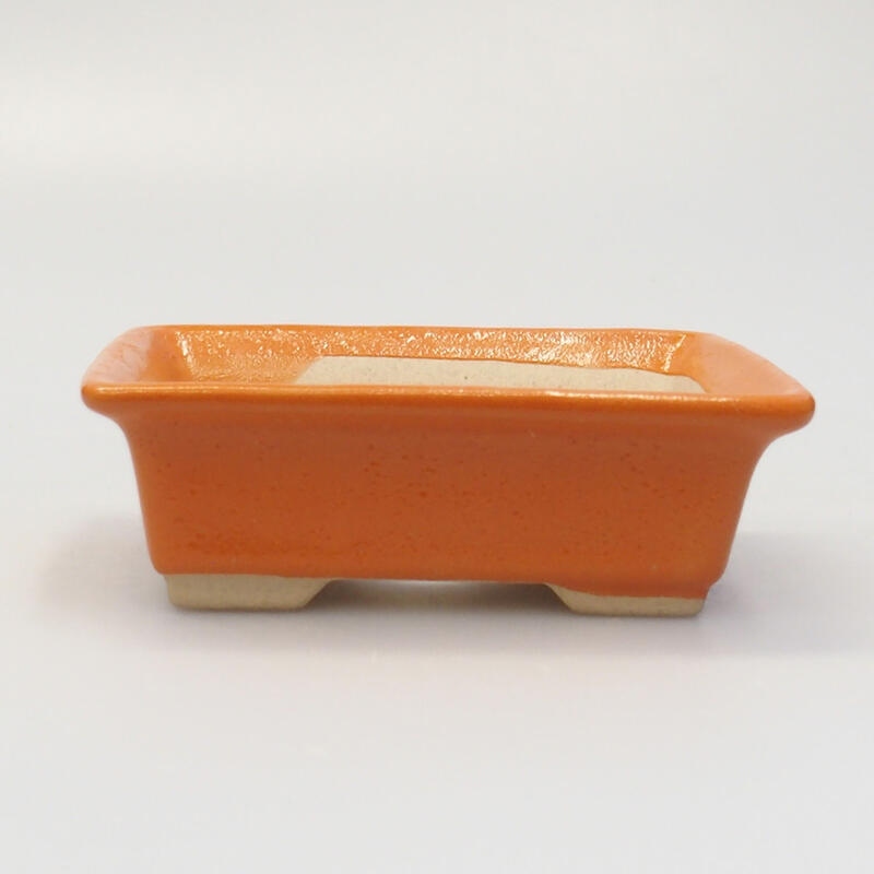 Keramik-Bonsaischale 8 x 6 x 3 cm, Farbe Orange