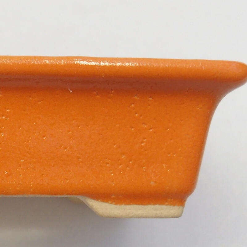 Keramik-Bonsaischale 8 x 6 x 3 cm, Farbe Orange