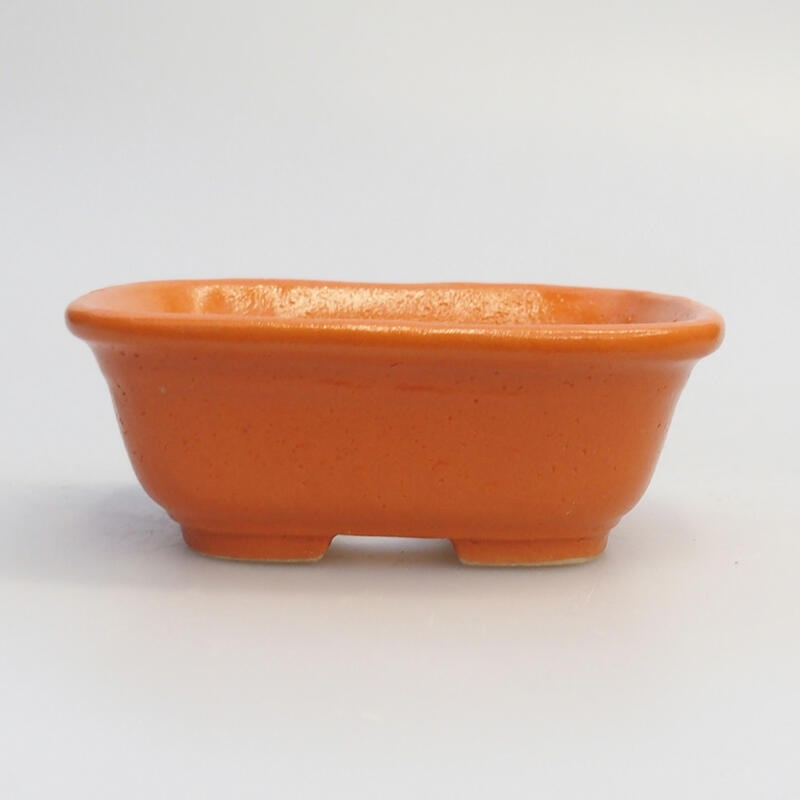 Keramik-Bonsaischale 8 x 6 x 3 cm, Farbe Orange