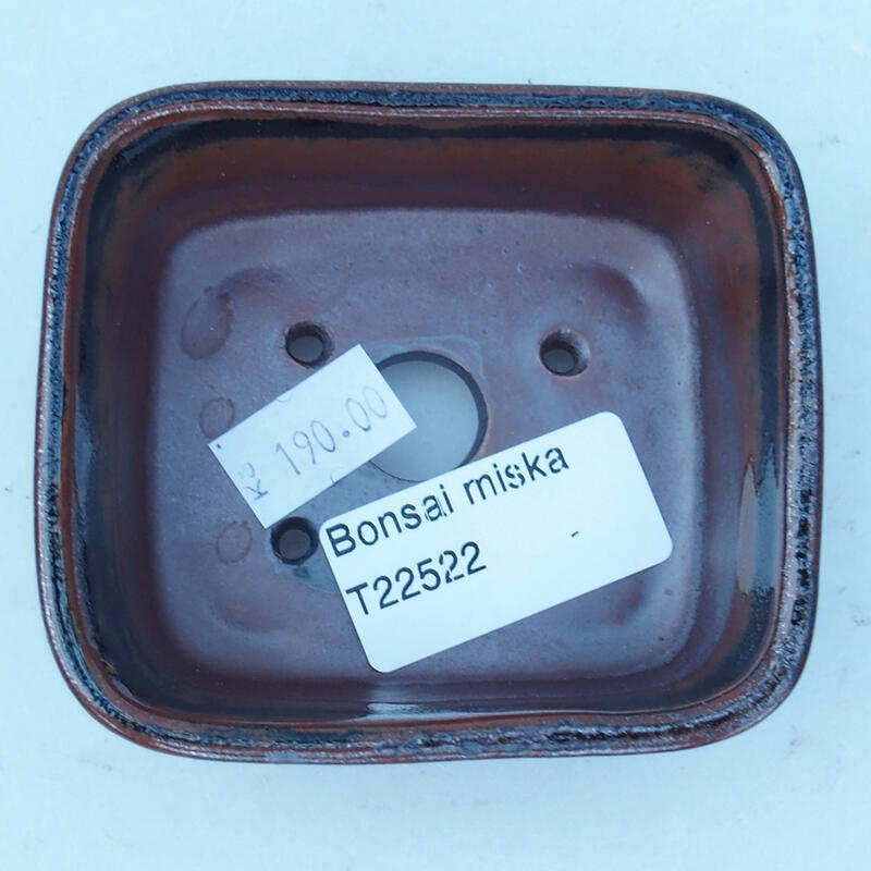 Keramik-Bonsaischale 8 x 7 x 3 cm, Farbe schwarzbraun