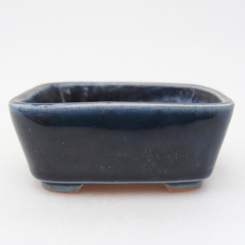 Keramik Bonsai Schale 8 x 7 x 3 cm, Farbe blau