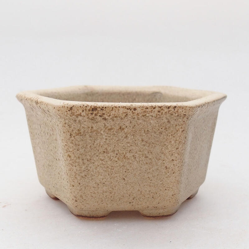 Keramik-Bonsaischale 8 x 7 x 4 cm, Farbe Beige