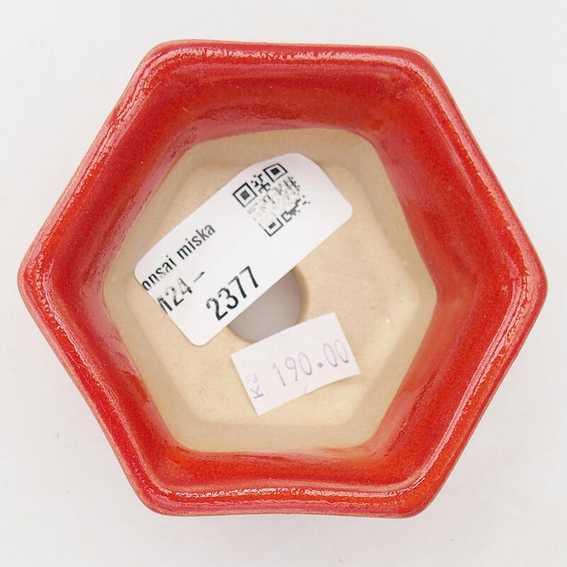 Keramik-Bonsaischale 8 x 7 x 4 cm, Farbe Rot