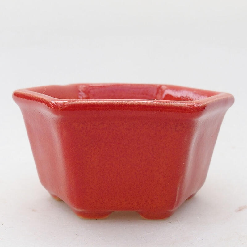 Keramik-Bonsaischale 8 x 7 x 4 cm, Farbe Rot