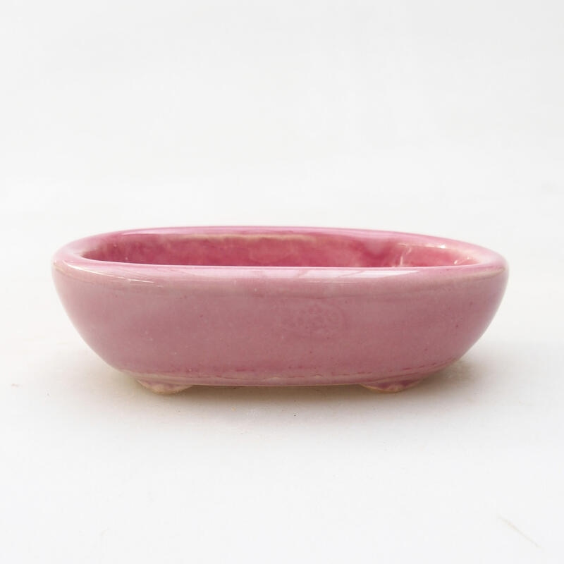 Bonsaischale aus Keramik 9,5 x 6,5 x 3 cm, Farbe rosa