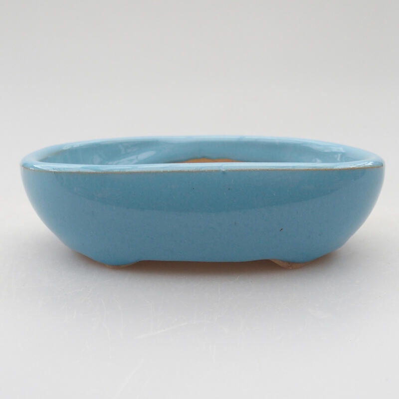 Keramik-Bonsaischale 9,5 x 6 x 2,5 cm, Farbe Blau