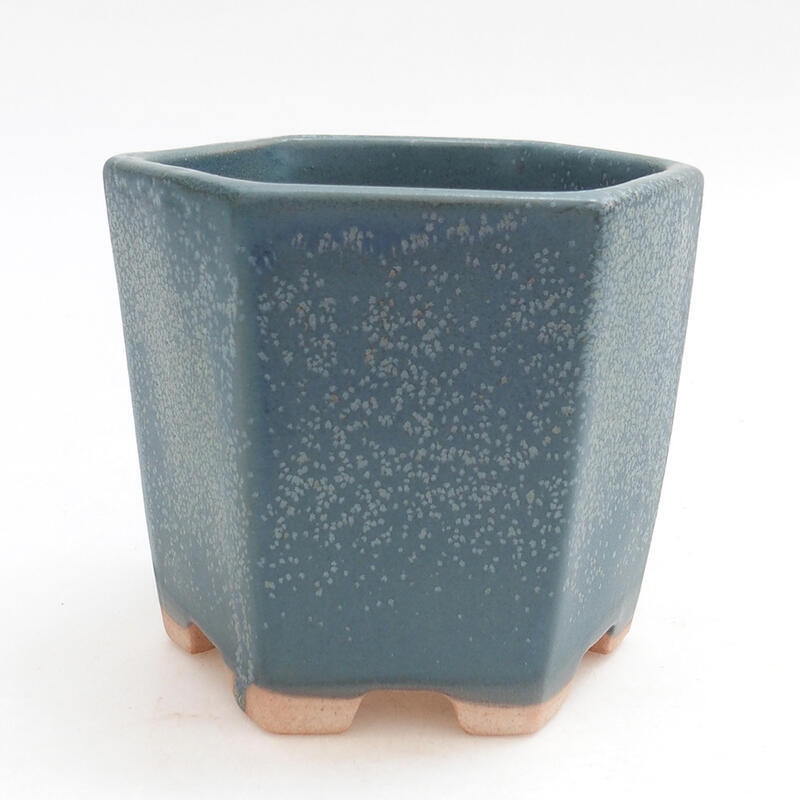 Keramik-Bonsaischale 9,5 x 8,5 x 8 cm, Farbe Blau