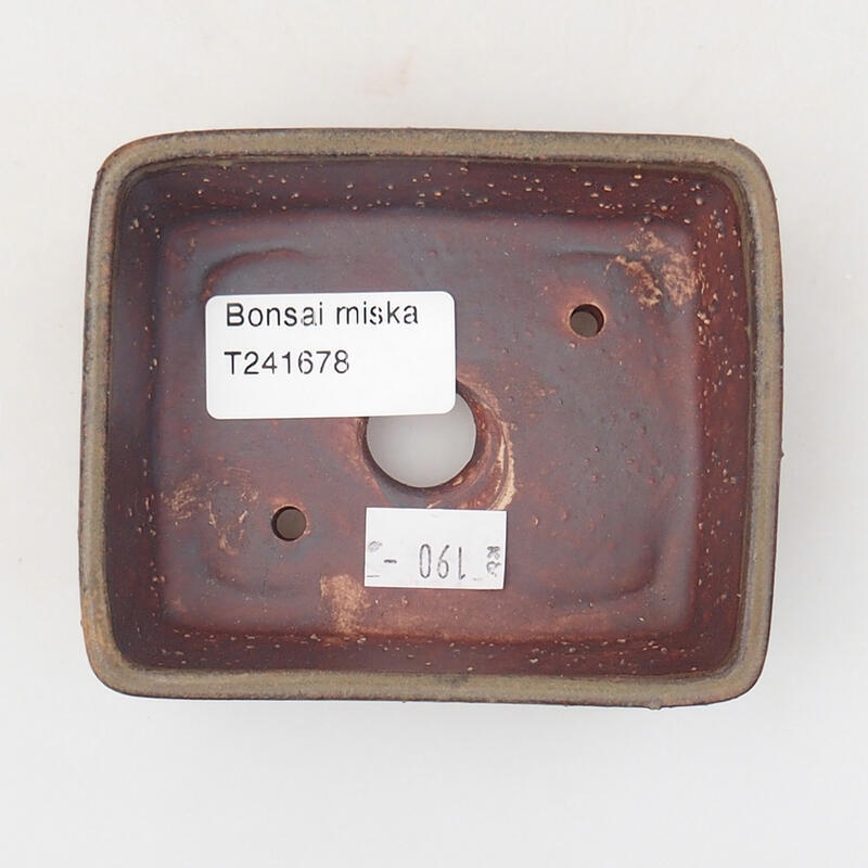 Keramik-Bonsaischale 9,5 x 8 x 3,5 cm, Farbe braun