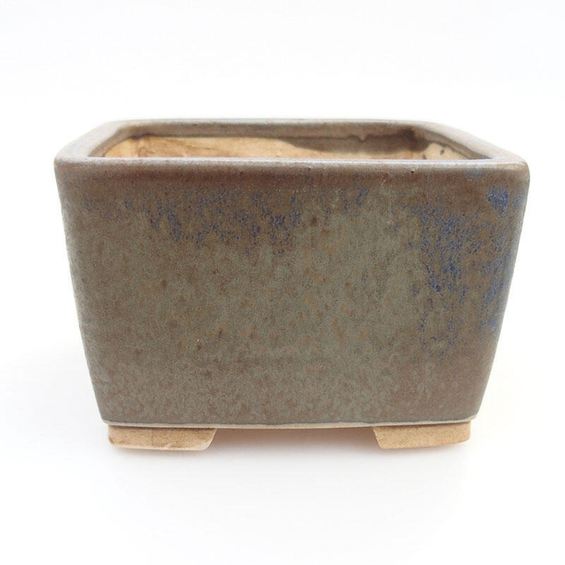 Keramik-Bonsaischale 9,5 x 9,5 x 6,5 cm, Farbe Blau