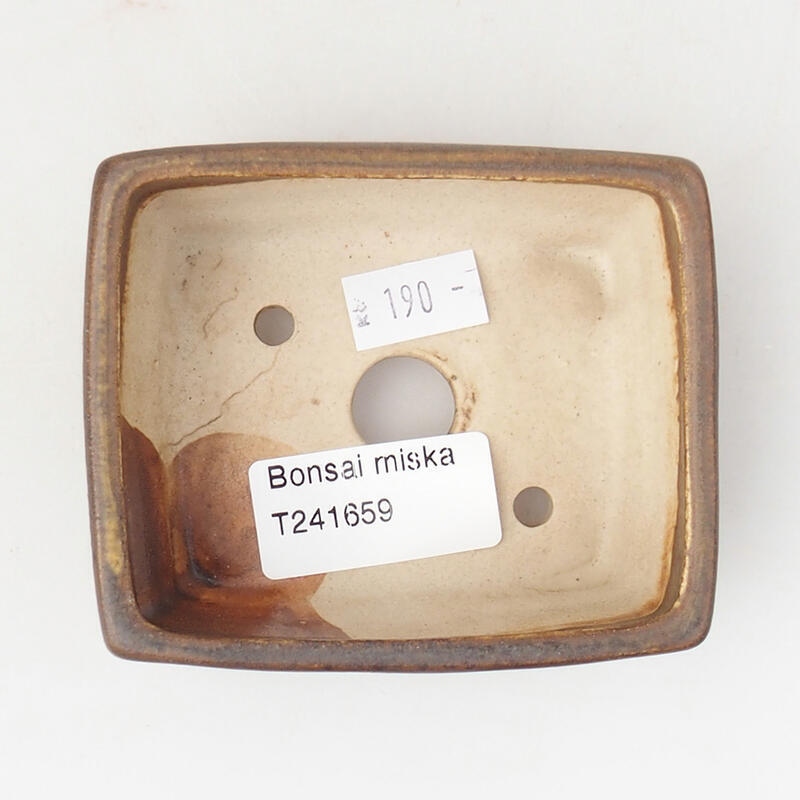 Keramik-Bonsaischale 9 x 7,5 x 3,5 cm, Farbe braun