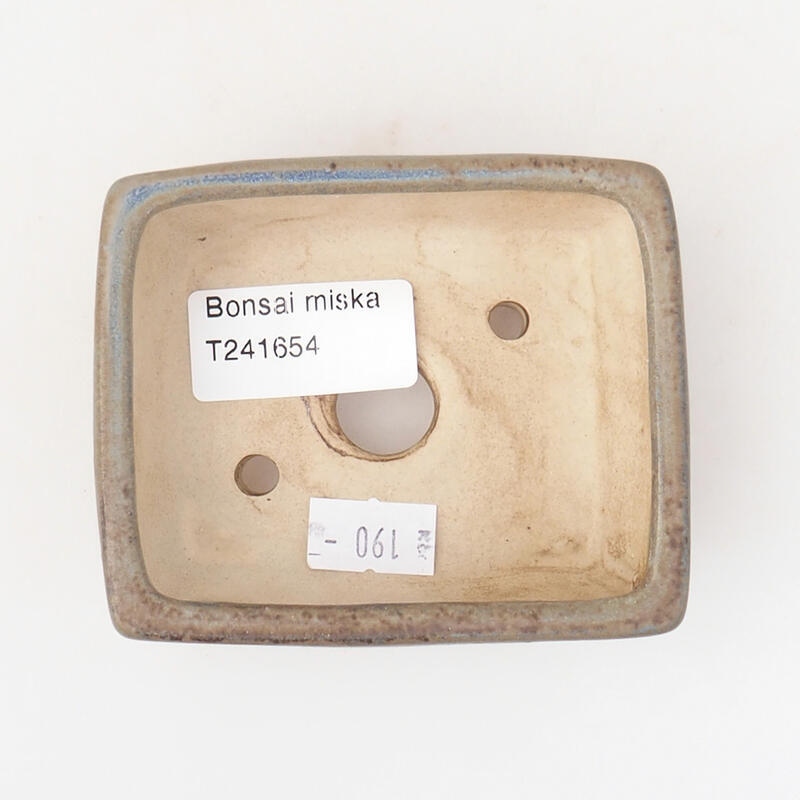 Keramik-Bonsaischale 9 x 7,5 x 3,5 cm, Farbe blaugrau