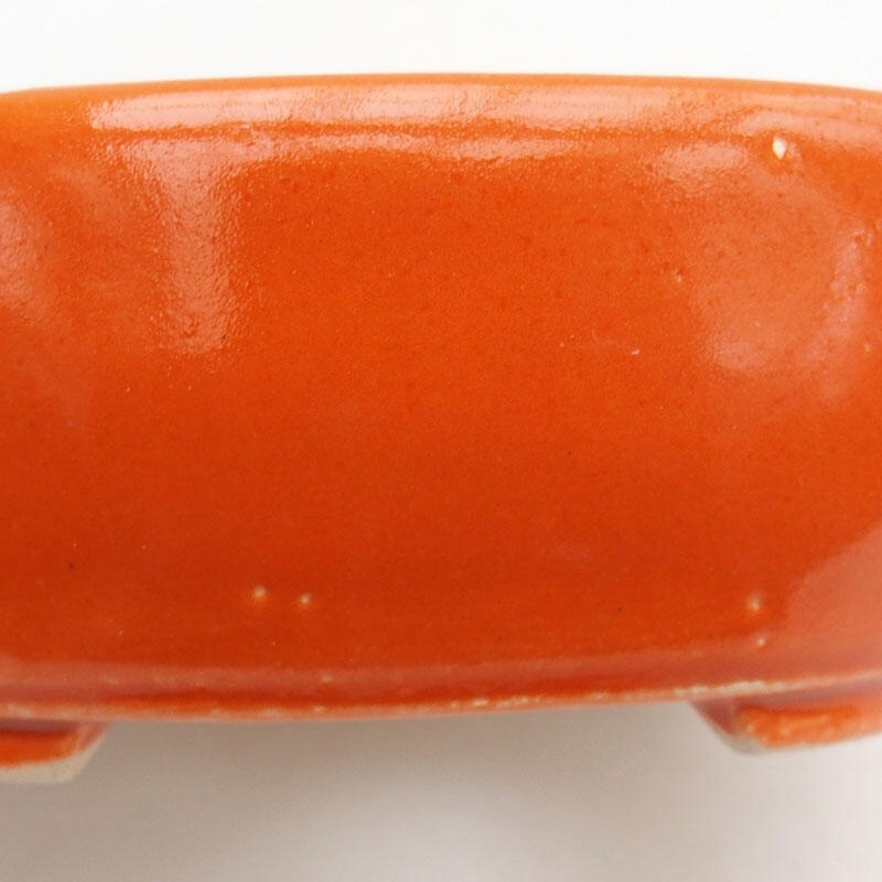 Keramik-Bonsaischale 9 x 7,5 x 3,5 cm, Farbe Orange