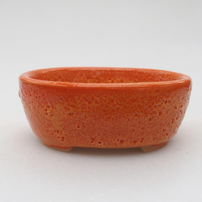 Keramik-Bonsaischale 9 x 7,5 x 3,5 cm, Farbe Orange