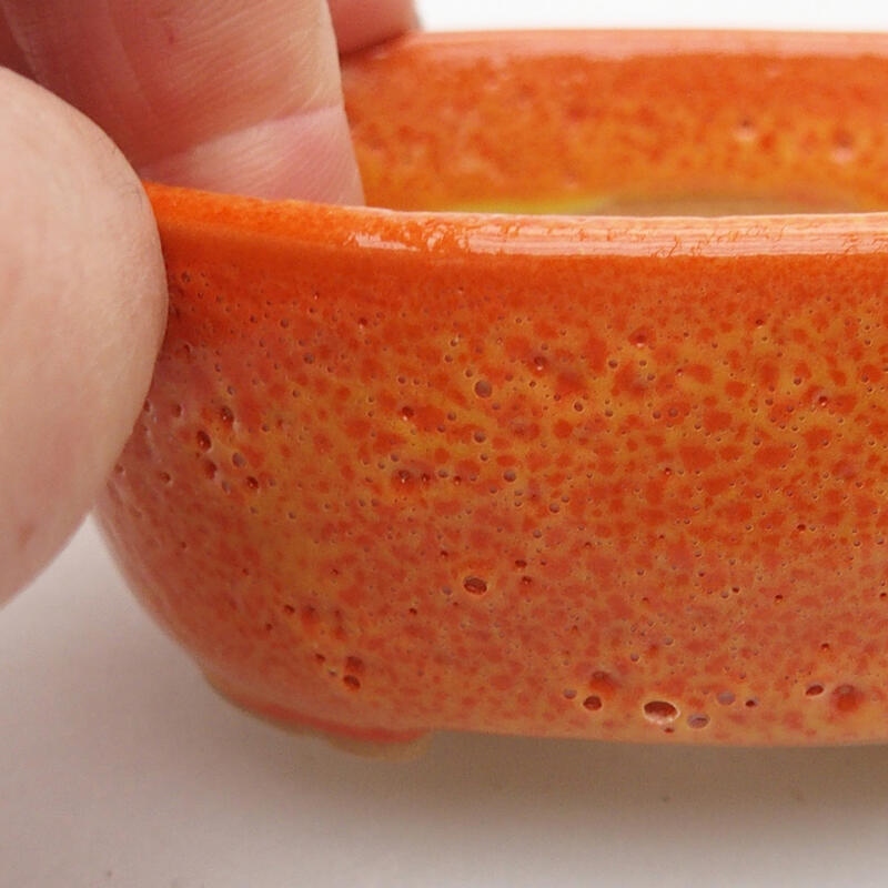 Keramik-Bonsaischale 9 x 7,5 x 3,5 cm, Farbe Orange