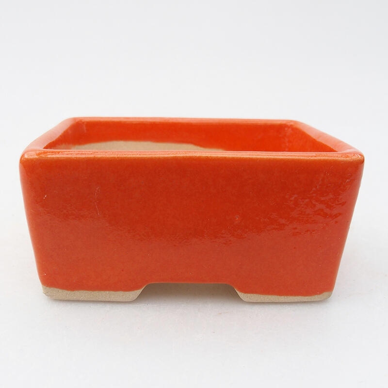 Bonsaischale aus Keramik, 9 x 7 x 4,5 cm, orange Farbe