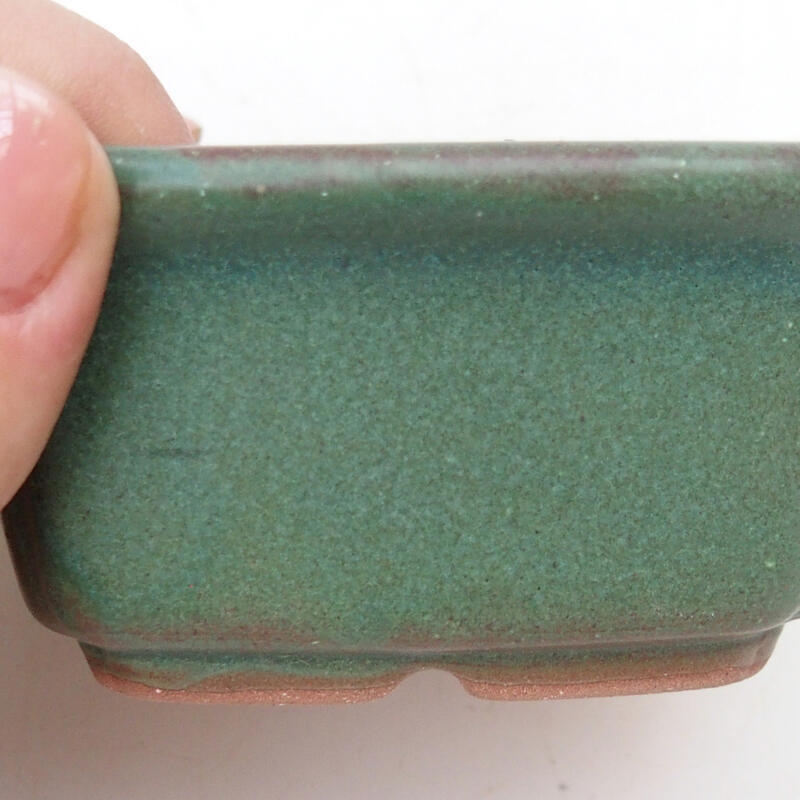 Bonsaischale aus Keramik 9 x 9 x 4 cm, Farbe grün