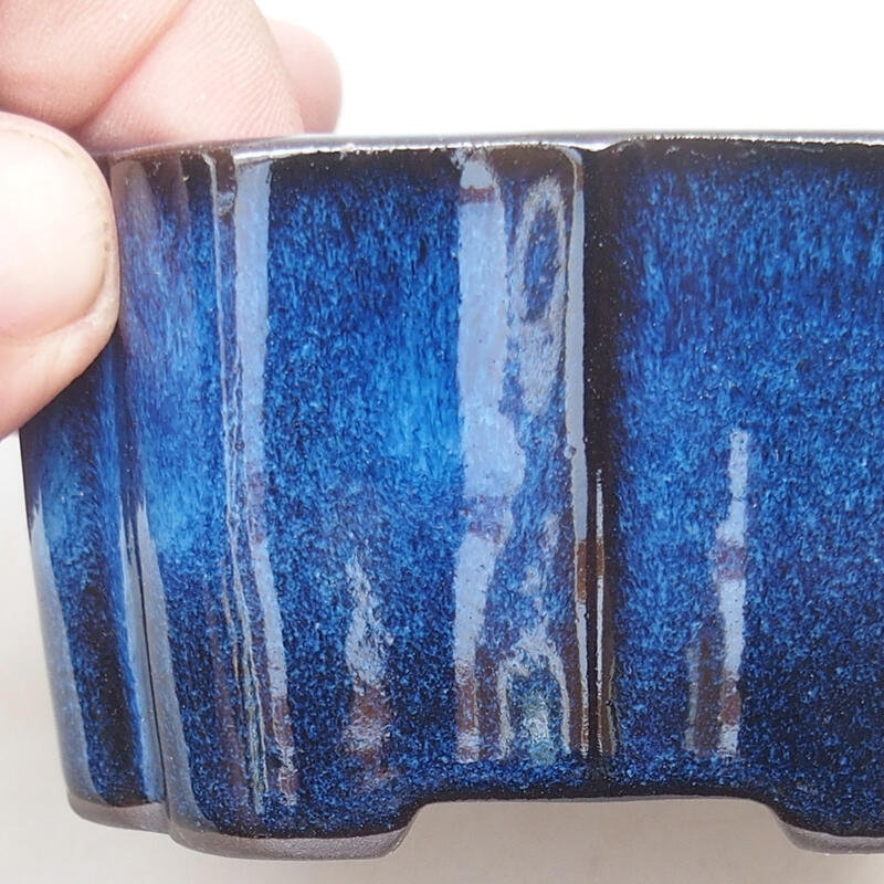 Bonsaischale aus Keramik 9 x 9 x 5 cm, Farbe blau