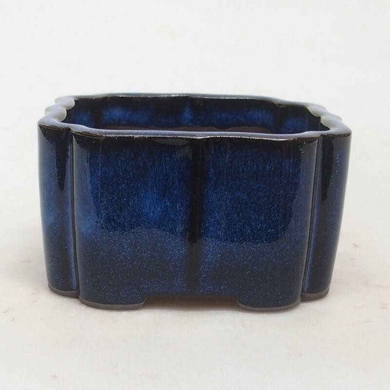 Bonsaischale aus Keramik 9 x 9 x 5 cm, Farbe blau