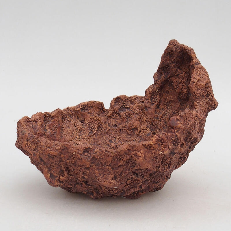 Keramikschale 13 x 16 x 13 cm, braunrote Farbe