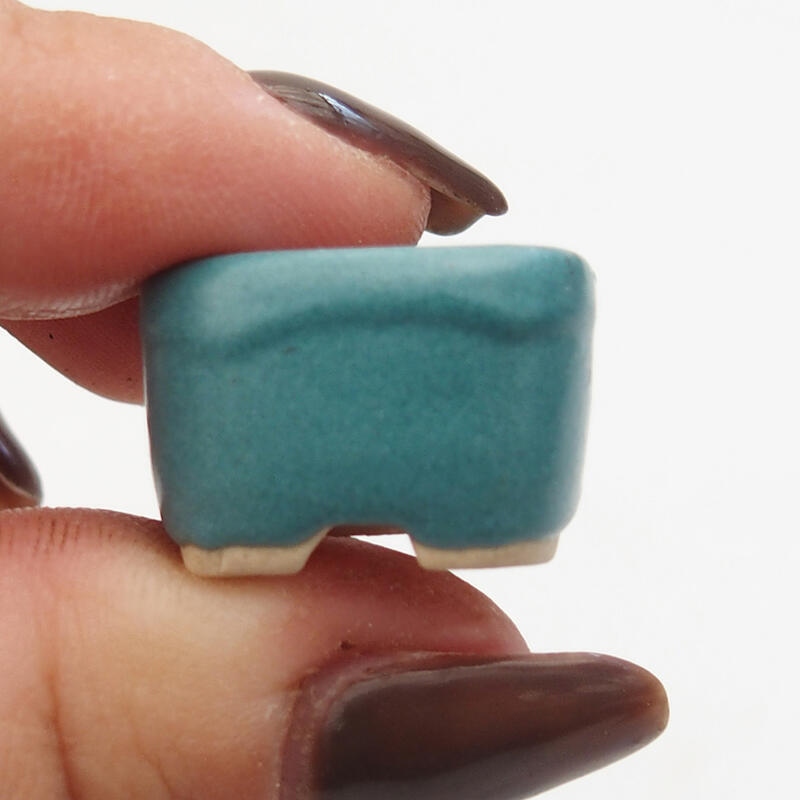 Mini-Bonsaischale 2 x 2 x 1,5 cm, Farbe blau