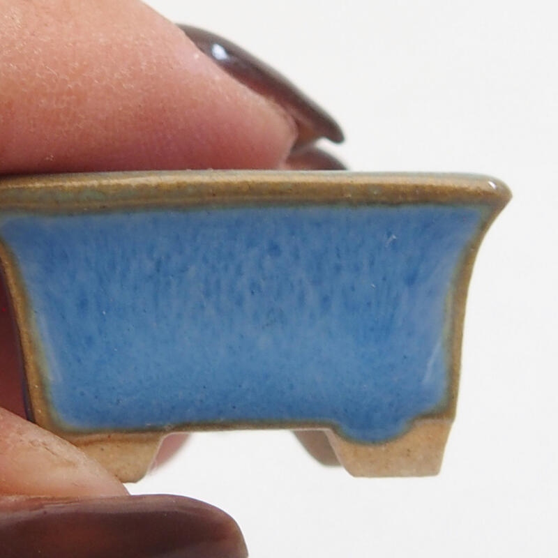 Mini-Bonsaischale 3 x 2,5 x 1,5 cm, Farbe blau