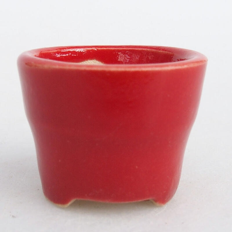 Mini-Bonsaischale 3 x 3 x 2,5 cm, Farbe rot