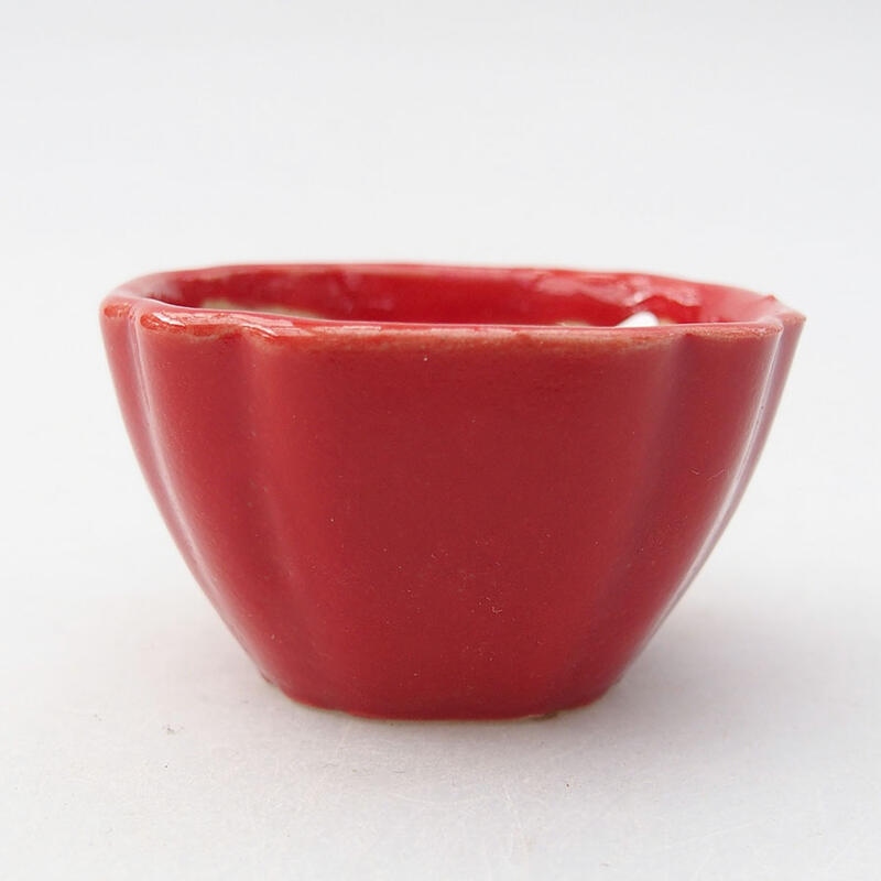 Mini-Bonsaischale 4,5 x 4,5 x 2,5 cm, Farbe Rot