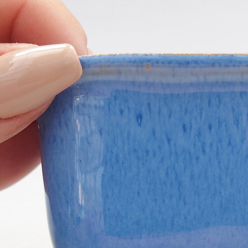 Mini-Bonsaischale 6,5 x 6,5 x 4,5 cm, Farbe blau